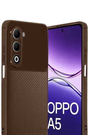 Newface Oppo A5 4G Auto Focus Karbon Kapak - Kahverengi