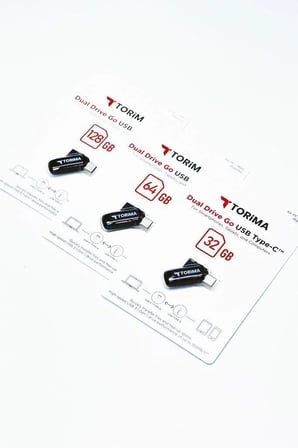 Premium Aygit Telefon Çoklu USB Flash Bellek Type C OTG Çift Sürücülü 128GB Siyah