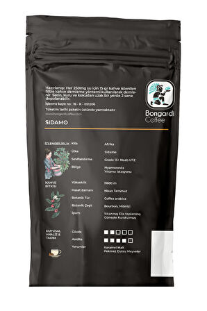 Etiyopya Sidamo Yöresel Öğütülmüş Filtre Kahve 200 g