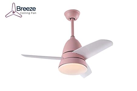 Breeze - Kekova Pembe - 92 Cm. Kanat Çaplı Aydınlatmalı Tavan Vantilatörü