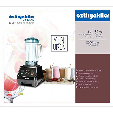 Öztiryakiler Gurmeaid BL-811 Bar Blender 1500 W