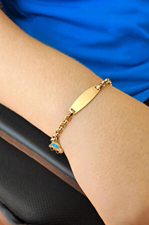 Araba Figürlü Erkek Çocuk Altın Bileklik