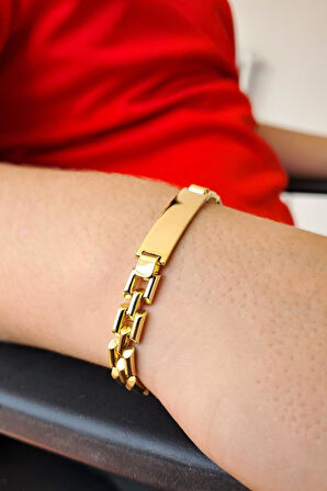 İsim Yazılabilir Erkek Çocuk Altın Künye Bileklik