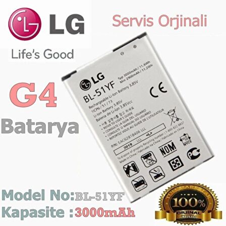 LG G4 Batarya LG BL-51YF Uyumlu Yedek Batarya