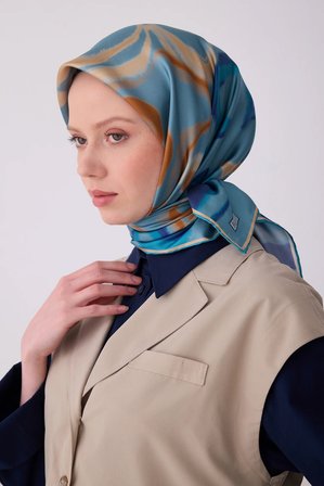 Belli Twill İpek Desenli Eşarp 4301D