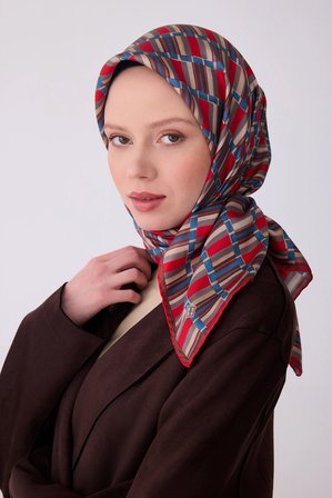 Belli Twill İpek Desenli Eşarp 4302D
