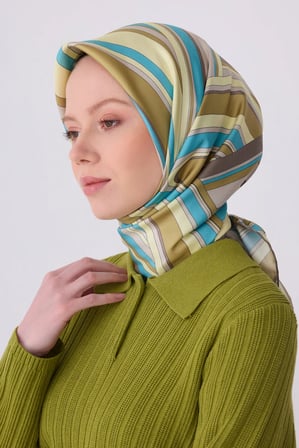 Belli Nostalji Serisi Twill İpek Desenli Eşarp 4311D