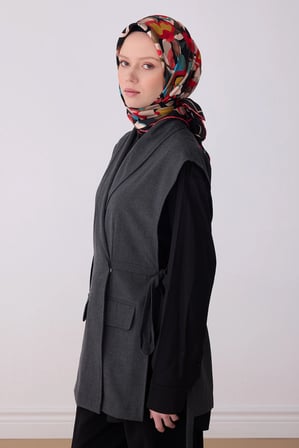 Belli Nostalji Serisi Twill İpek Desenli Eşarp 4312D