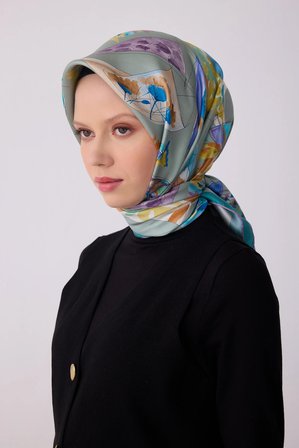 Belli Twill İpek Desenli Eşarp 4316D