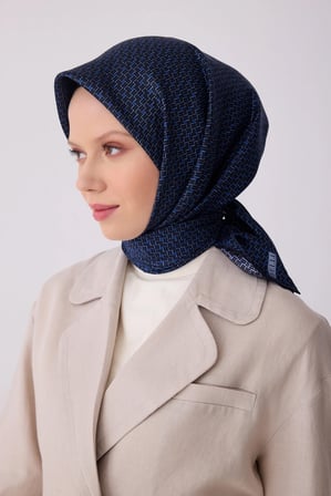 Belli Nostalji Serisi Twill İpek Desenli Eşarp 4317D