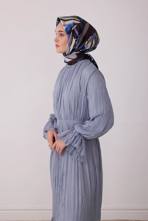 Belli Çiçek Desenli %100 Twill İpek Eşarp 4410D