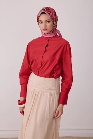 Belli Çiçek Desenli Twill İpek Eşarp 4413D