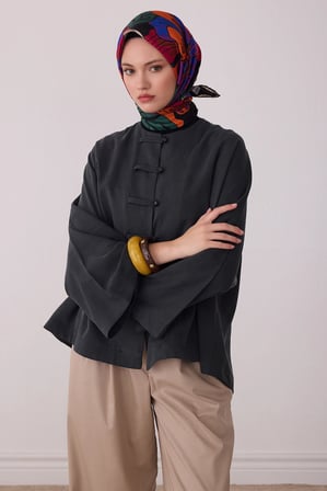 Belli Çiçek Desenli Twill İpek Eşarp 4413D