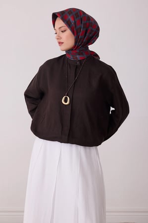 Belli Desenli Twill İpek Eşarp 4408D