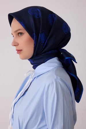Belli Geometrik Desenli Twill İpek Eşarp 4427D