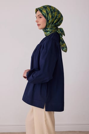 Belli Karma Desenli %100 Twill İpek Eşarp 4406D