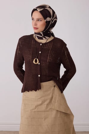 Belli Geometrik Desenli Twill İpek Eşarp 4429D