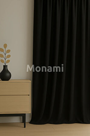 Lüks Siyah Elegance Işık Geçirmez Karartma Perde