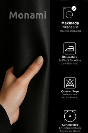 Lüks Siyah Elegance Işık Geçirmez Karartma Perde