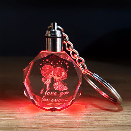 BlackCraft Işıklı Kristal Renk Değiştiren Anahtarlık (BC-A74864)