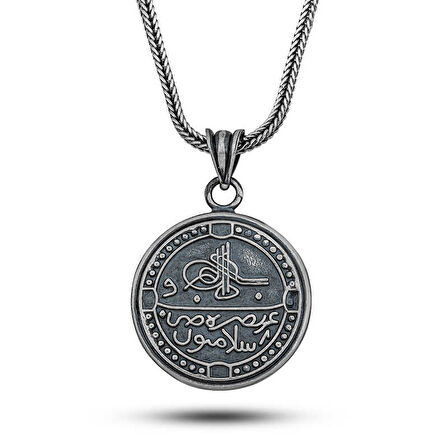BlackCraft Gümüş Arapça Selamün Aleyküm Yazılı Cevşen Kolye (BC-2E71E5)