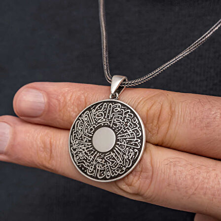 BlackCraft Gümüş İnşirah Suresi Erkek Kolye (BC-37D3C7)