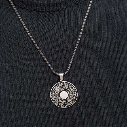 BlackCraft Gümüş İnşirah Suresi Erkek Kolye (BC-37D3C7)