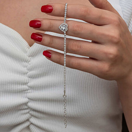 BlackCraft Gümüş Kalpli Su Yolu Bileklik (BC-48F9F2)