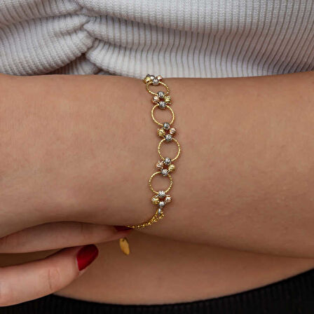 BlackCraft Gümüş Renkli Halka Dorika Kadın Bileklik (BC-859140)