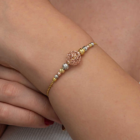 BlackCraft Gümüş Renkli Top Dorika Kadın Bileklik (BC-4CF62F)