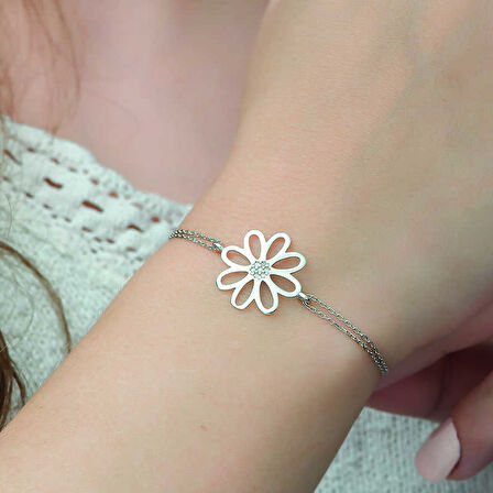 BlackCraft Gümüş Çiçek Bileklik (BC-B1C410)