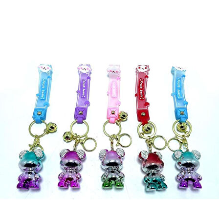 BlackCraft Taşlı Ayıcık Silikon Anahtarlık (BC-8015FA)