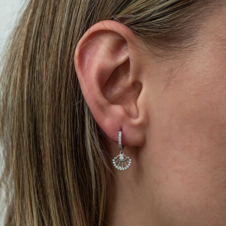 BlackCraft Gümüş Sallantılı Göz Kadın Küpe (BC-2DF385)