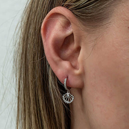 BlackCraft Gümüş Sallantılı Göz Kadın Küpe (BC-2DF385)