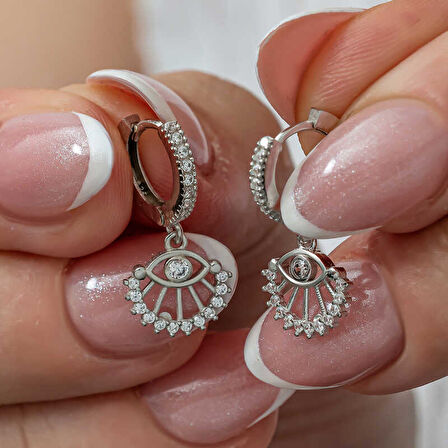 BlackCraft Gümüş Sallantılı Göz Kadın Küpe (BC-2DF385)