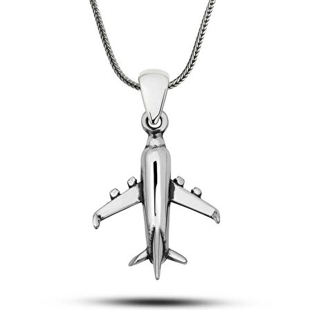 BlackCraft ​Gümüş Uçak Kolye (BC-C9A91E)