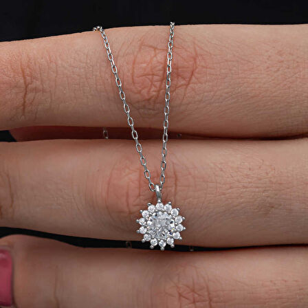 BlackCraft Gümüş Minimal Yuvarlak Anturaj Kadın Kolye (BC-2ACCE3)