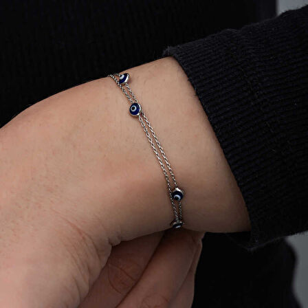 BlackCraft Gümüş Nazar Kadın Bileklik (BC-49432E)