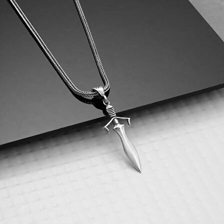 BlackCraft 925 Ayar Gümüş Kılıç Erkek Gümüş Kolye (BC-78F904)