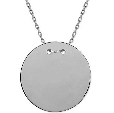 BlackCraft 925 Ayar Gümüş Yuvarlak Plaka Kolye (BC-D44061)