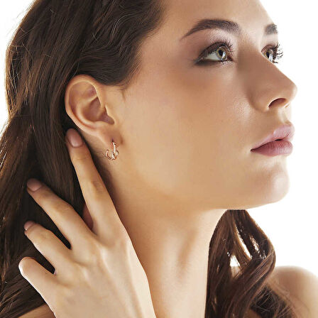 BlackCraft Gümüş Rose Düğüm Kadın Küpe (BC-FEF134)