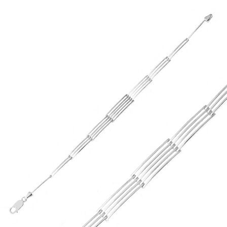 BlackCraft ​925 Ayar Gümüş Parçalı Erkek Bileklik (BC-01C3FB)