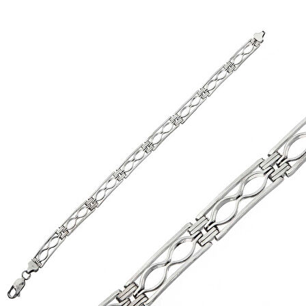 BlackCraft 925 Ayar Gümüş Oksitli Erkek Bileklik (BC-796DF1)