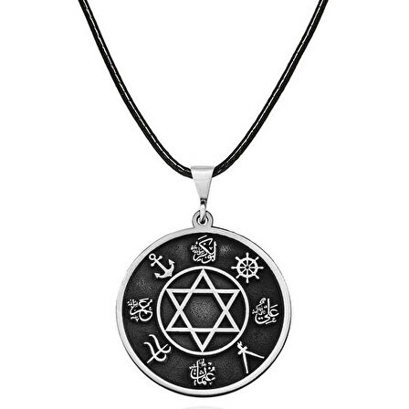 BlackCraft ​Gümüş Dört Halife İsimleri İşlemeli Kolye (BC-040EF1)