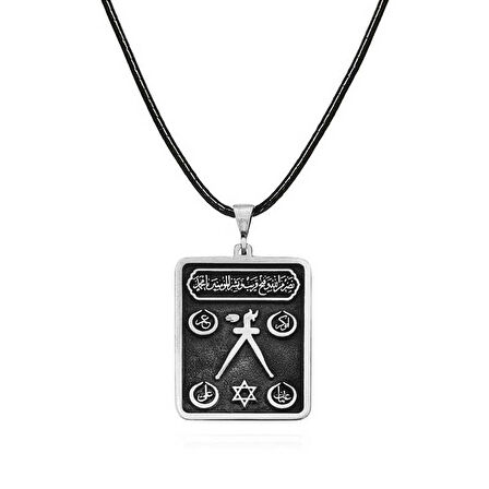 BlackCraft Gümüş Barbaros Hayrettin Paşa Sancağı İşlemeli Kolye (BC-7D54DD)