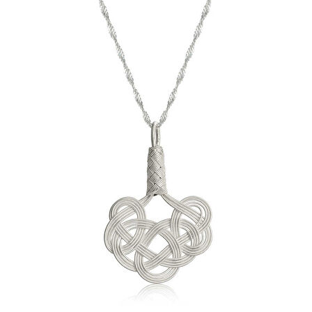 BlackCraft Gümüş Kazaziye Örgü Kadın Kolye (BC-617F98)