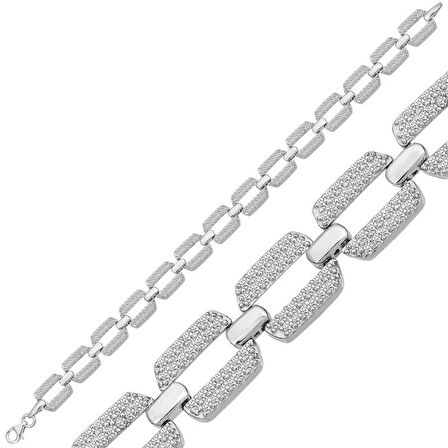 BlackCraft 925 Ayar Gümüş Zirkon Taşlı Kadın Bileklik (BC-04C823)