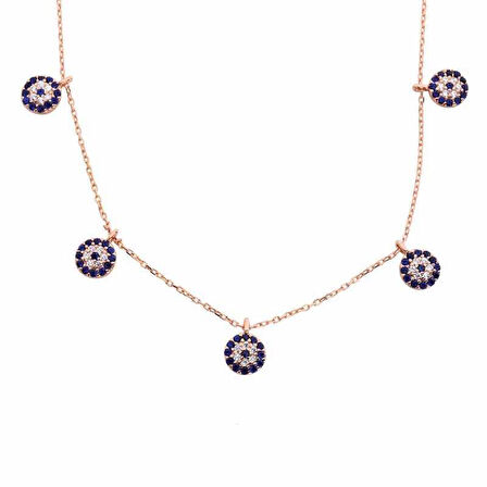 BlackCraft 925 Ayar Gümüş Nazarlı Şans Kadın Gümüş Kolye (BC-15BF0A)