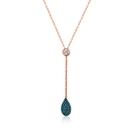 BlackCraft 925 Ayar Gümüş Aşk Damlası Kadın Gümüş Kolye (BC-883E9A)