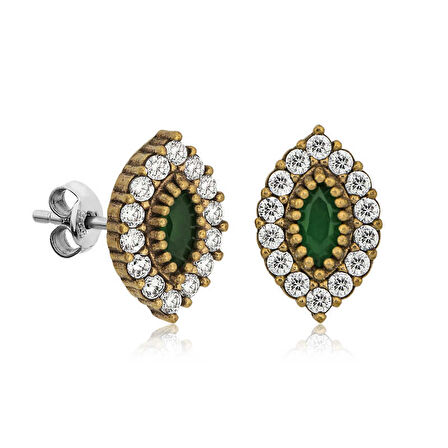 BlackCraft Gümüş Otantik Mekik Çivili Küpe (BC-BB1039)